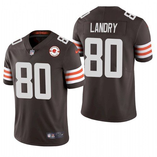 Men's Cleveland Browns #80 Jarvis Landry 2021 Brown 75th Anniversary Vapor Untouchable Limited Stitched NFL Jersey